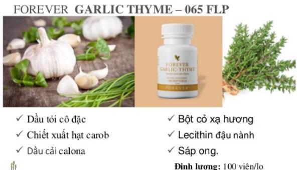 Thành phần chính của viên tỏi Forever Garlic Thyme 065 FLP